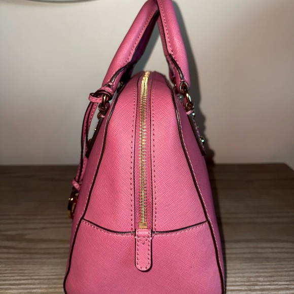 Michael Kors Pink Saffiano Leather Top Handle Bag with Charm - Picture 8 of 13